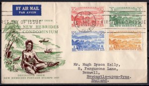 New Hebrides British 1957 Definitive FDC Letter send from Port-Vila to England