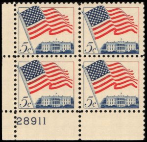 US #1208a U.S. FLAG MNH LL PLATE BLOCK #28911