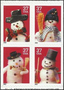 # 3684-3687 MINT NEVER HINGED SNOWMEN