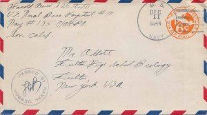 United States Fleet Post Office 6c Monoplane Air Envelope 1944 U.S. Navy Navy...