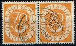Germany 1951, Sc.#683 used posthorn pair,  cv.€400