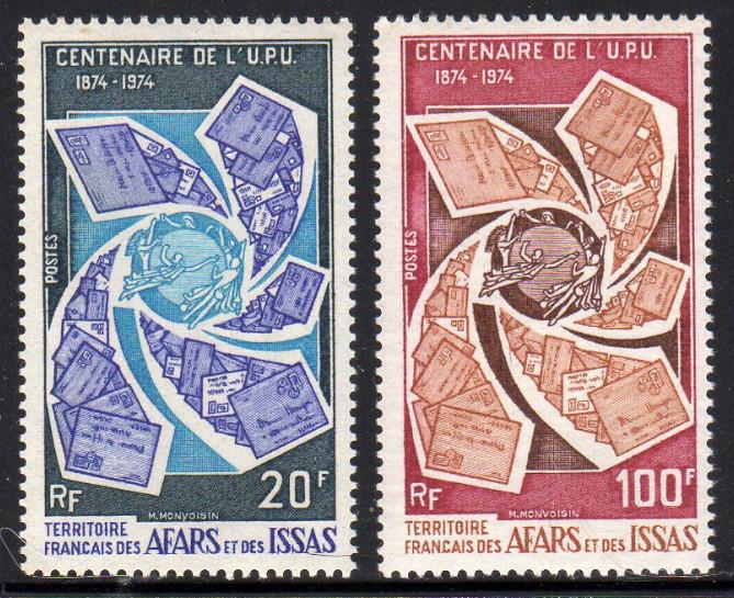 Afars & Issas Scott #374-375 1974 UPU Centenary Set MNH