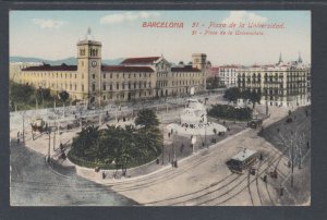 Spain Sc 518 pair on ca. 1932 PPC addressed to Germany, Plaza de la Universidad