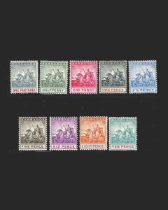 VINTAGE: BARBADOS 1892 OG,BH,LH SCOTT # 70-78 $ 81 LOT # VSABAR 1892 C