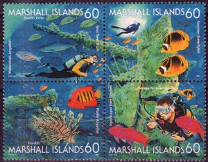 ZAYIX Marshall Islands 644 MNH Marine Life Fish Scuba Diver 092023S64M