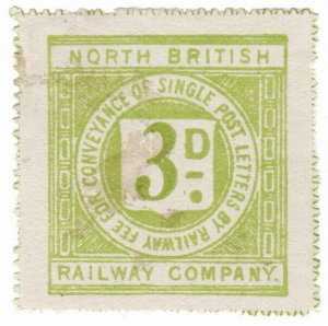(I.B) North British Railway : Letter Stamp 3d