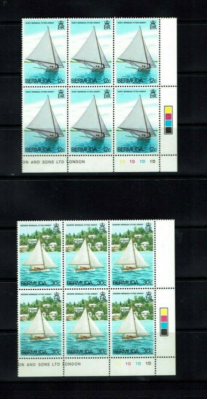 Bermuda: 1983, Fitted dinghies, Sailing,  in plate blocks of 6,  Mint