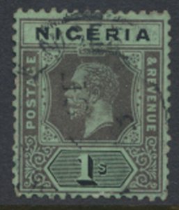 Nigeria  SG 8c  blue green back Used   see details and scans 