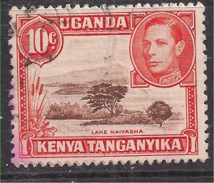 Kenya 1941 KGV1 10 ct Red Brown & Orange Used  SG 134b Perfs 14 ( D81 )