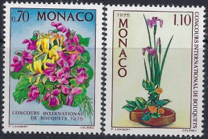 Monaco 931-32 MNH 1974 Flowers (102)(ad1481)