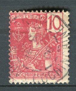 FRENCH COLONIES; INDO-CHINE early 1900s Grasset issue used 10c. fair Postmark