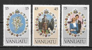 Vanuatu 308-10 Diana Wedding set MNH (lib)