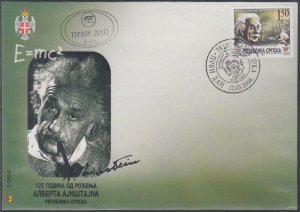 BOSNIA (SERB ADMIN) Sc # 219 FDC 125th ANN  of ALBERT EINSTEIN'S BIRTH