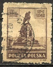 Poland; 1945: Sc. # 357: Used Single Stamp