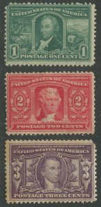 United States #323, 324, 325 Mint