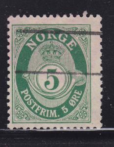 Norway 77 Post Horn and Crown 1910