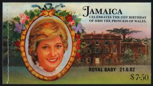 Jamaica 544a Booklet MNH Princess Diana 21st Birthday, Royal Baby o/p