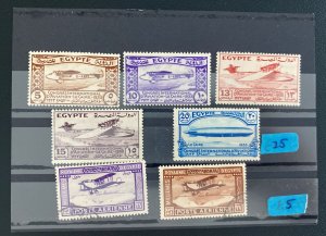 Used Egypt Airmail Stamps Collection Lot Aviation Congress 1933