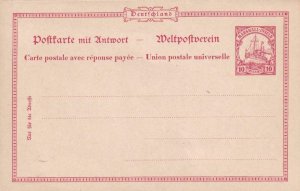 German Marshall Islands, 10 pfg Postal Card W/Reply Card Attached, Mint (44086)