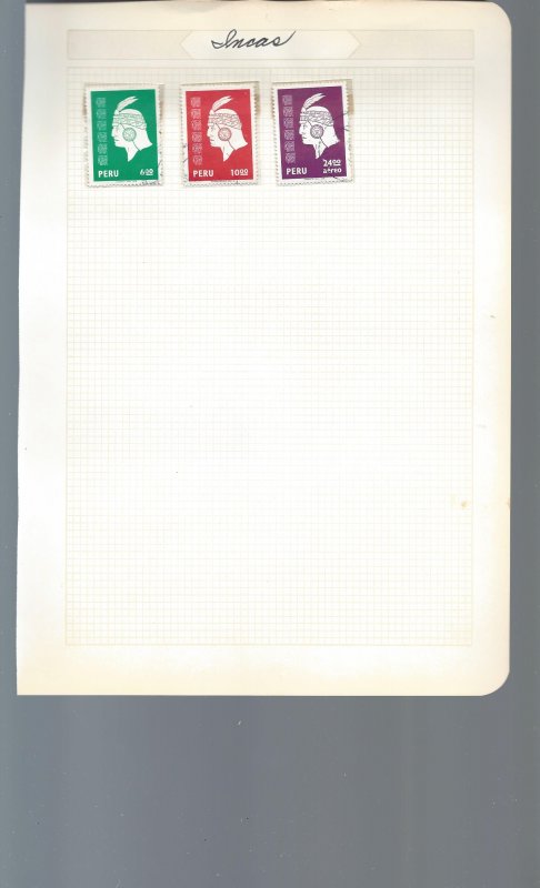 15 Quadrille Pages containing MOGNH stamps from Peru