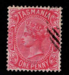 Tasmania Scott 60 used Rose 1878 wmk 77 perf 14