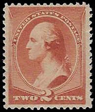 U.S. #210 Unused OG LH; 2c Washington (1883)