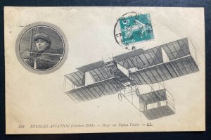 1910 Bourges France Picture postcard Cover Bregi On Voisin Biplane