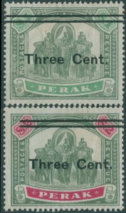 Malaysia Perak 1900 SG86-87 Elephant 3c Surcharges on $1 and $2 MH