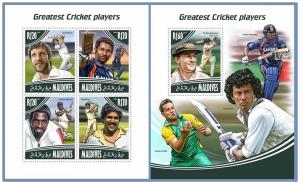 MALDIVES 2014 2 SHEETS mld14504ab CRICKET SPORTS