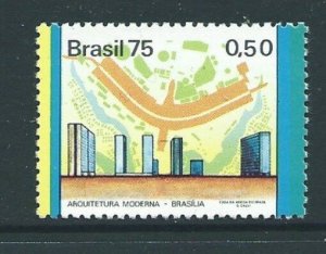 BRAZIL SG1534 1975 50c MODERN ARCHITECTURE (YELLOW TO LEFT) MNH