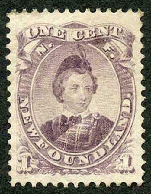 Newfoundland SG34 1868 1c Dull Purple Die 1 M/M (mint hinged)