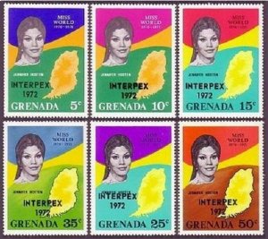 Grenada 403-408 INTERPEX 1972,MNH.Michel 447-452.Miss Jennifer Hosten,Miss World