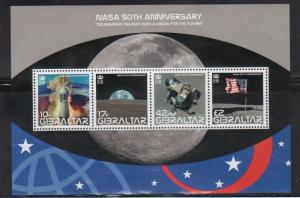 Gibraltar 1157a-d NASA 50th anniversary Mint NH