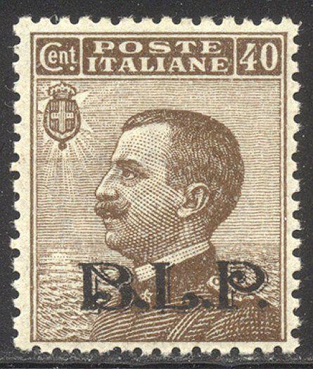ITALY #B13a SCARCE Mint NH w/Cert - 1922 40c Brown w/Black BLP Ovpt