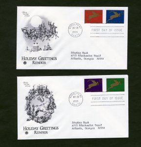 3356-3359 Deer, set/2 FDC PCS addressed