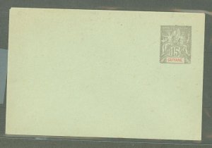 French Guiana  1901 15c gray on greenish, flap is not stuck