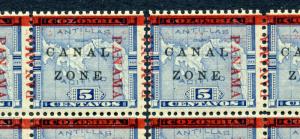 Canal Zone Scott #12 Blocks with Split 'PAMANA' Reading Up & More (CZ12-88)