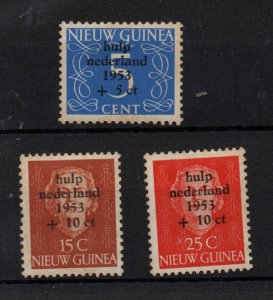 Netherlands New Guinea 1953 Flood Relief mint MH SG22-24 WS33966