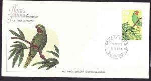 D1-Birds-FDC-Fiji-Red Throated Lory-1983-