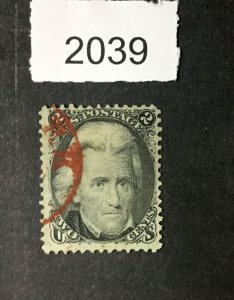 MOMEN: US STAMPS  #73 RED CANCEL USED  LOT #2039