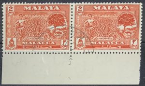 MALACCA 1960  2 CENTS SG51  USED PAIR