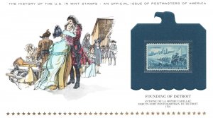 THE HISTORY OF THE U.S. IN MINT STAMPS FOUNDING OF DETROIT