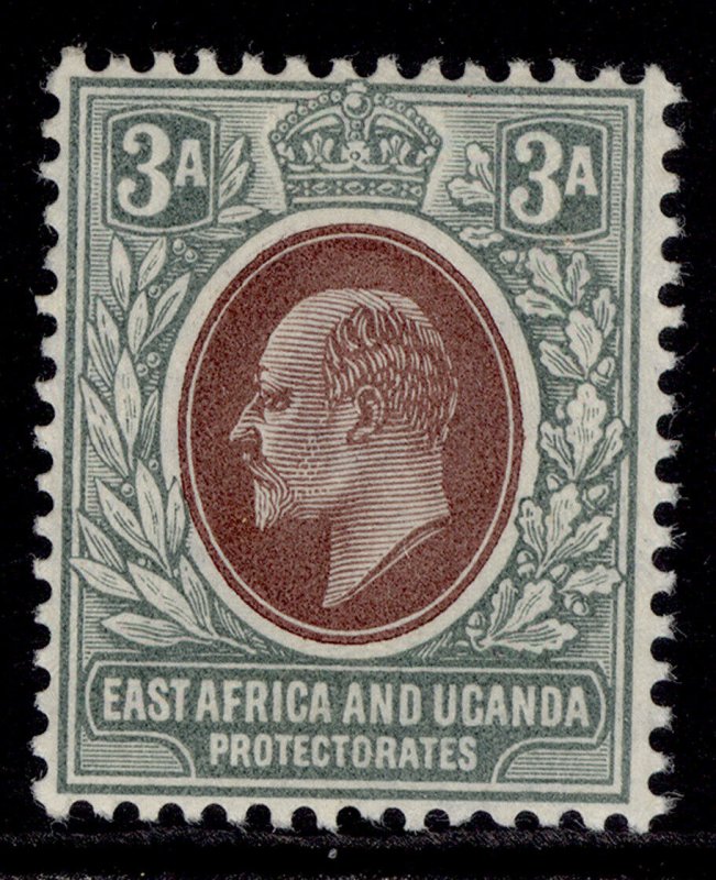 EAST AFRICA and UGANDA EDVII SG22, 3a brown-purple & green, LH MINT. 