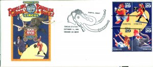 USA 1993 Circus 2750-2753 Souvenir Cover (GCD) BIN=$1.50