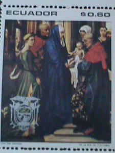 ​ECUADOR-1969 SC#773A-PRESENTATION- CHRISTMAS PAINTING-MNH-IMPRINT BLOCK VF