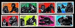 Rwanda Sc 1158-65 NH issue of 1983 - Animals - Apes 