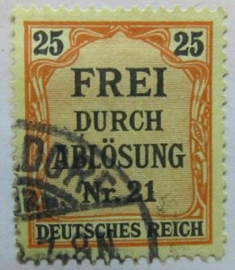 A6P44F51 Germany 1903-05 Local Official Stamp 25pf used