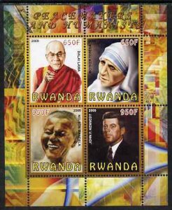 RWANDA - 2009 - Peacemakers & Humanists #2 - Perf 4v Sheet - MNH -Private Issue