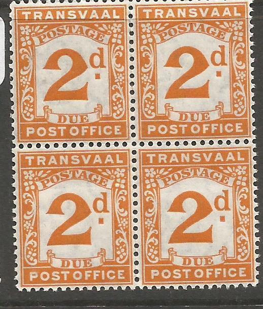 Transvaal SG D3 Block of 4 MNH (2cmo)