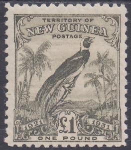NEW GUINEA 1931 DATED BIRD 1 POUND TOP VALUE